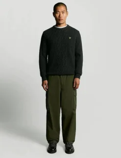 Ribbed Cable Knit Jumper - Rundhalsad