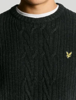Ribbed Cable Knit Jumper - Rundhalsad