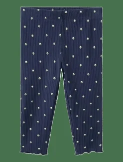 Ribbed floral leggings - Leggings