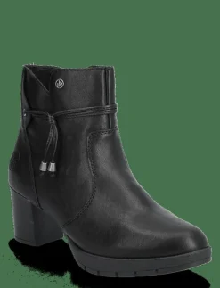 Rieker Ladies mid height boots 77667-00 Black - Ankelboots med klack