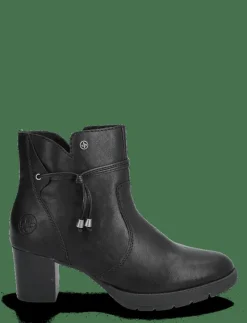 Rieker Ladies mid height boots 77667-00 Black - Ankelboots med klack