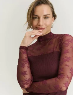 RMWBalta Modal LS T-neck Full Lace - Långärmade toppar
