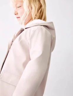 Rubberised coat with fur-effect lining - Jackor