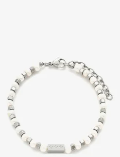 Samie - Bracelet in white and steel - Armband