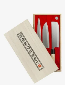 Satake Houcho Balsabox 3 knivar (Santoku + Nakiri + Sashimi) - Knivset