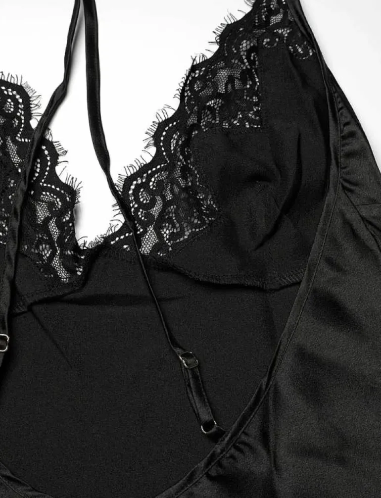 SD LONG SATIN LACE MYA - Nattlinnen