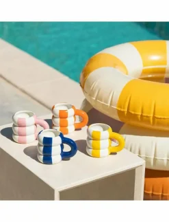 Set 4 Kaffekoppar i keramik Floats, blandade färger - Kaffekoppar