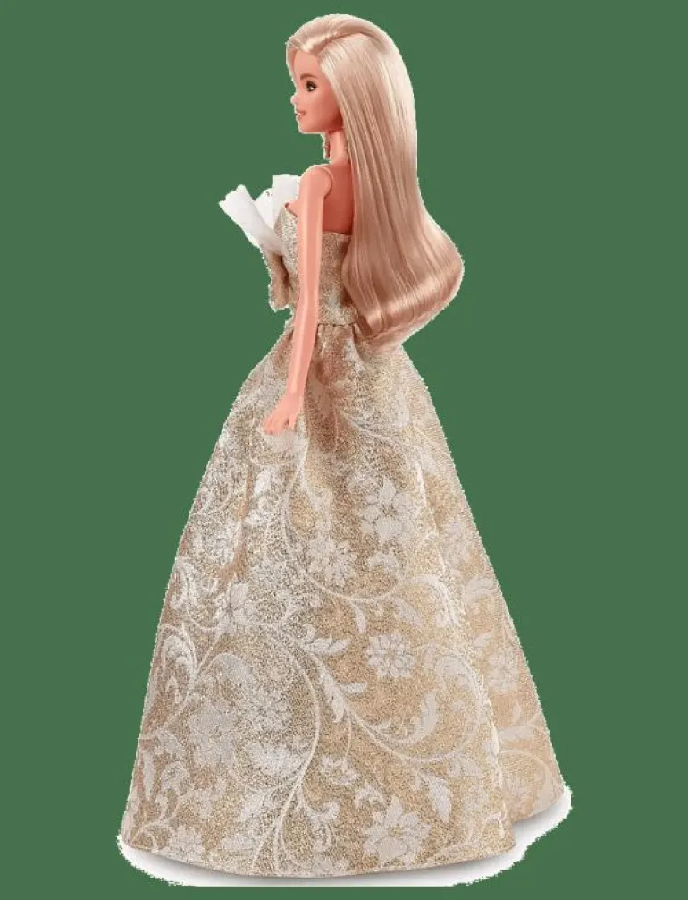 Signature 2025 Holiday Fashion Doll, Seasonal Collector, Blonde with Silver & Gold Gown - Dockor