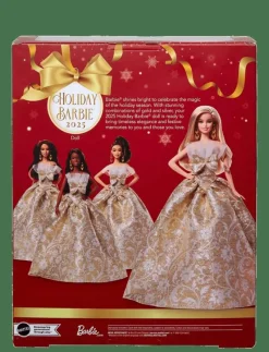 Signature 2025 Holiday Fashion Doll, Seasonal Collector, Blonde with Silver & Gold Gown - Dockor