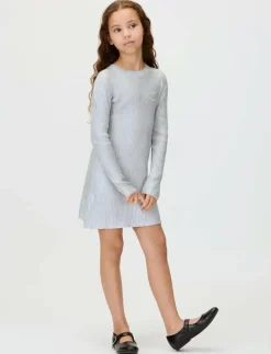 SILVER COATED LS SWEATER DRESS - Långärmade vardagsklänningar