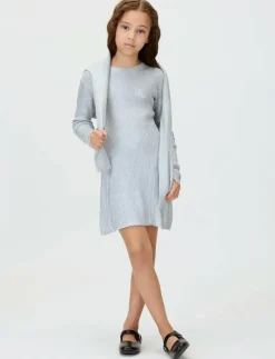 SILVER COATED LS SWEATER DRESS - Långärmade vardagsklänningar