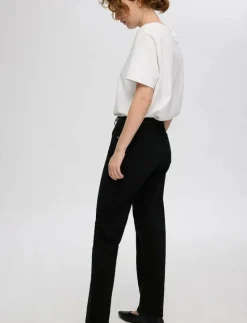 SLFALICE MW STRAIGHT BLACK JEANS NOOS - Straight jeans