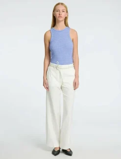 SLFANNA O-NECK STRIPED TANK TOP NOOS - Linnen