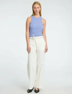 SLFANNA O-NECK STRIPED TANK TOP NOOS - Linnen