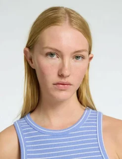 SLFANNA O-NECK STRIPED TANK TOP NOOS - Linnen