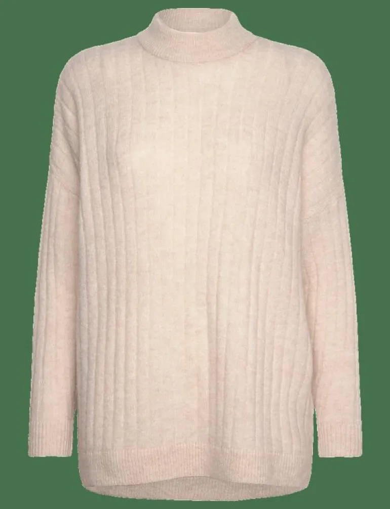 SLFMALINE LS KNIT HIGH NECK NOOS - Stickat
