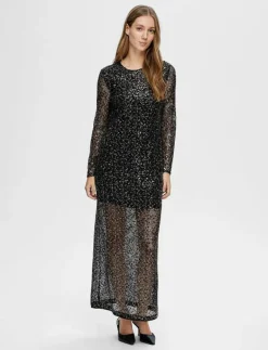 SLFNOEL LS ANKLE SEQUINS DRESS B - Maxiklänningar