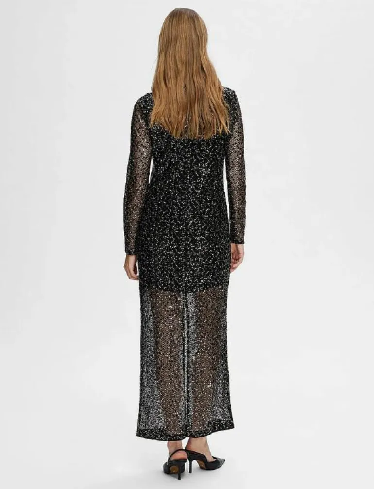 SLFNOEL LS ANKLE SEQUINS DRESS B - Maxiklänningar