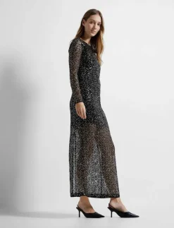 SLFNOEL LS ANKLE SEQUINS DRESS B - Maxiklänningar