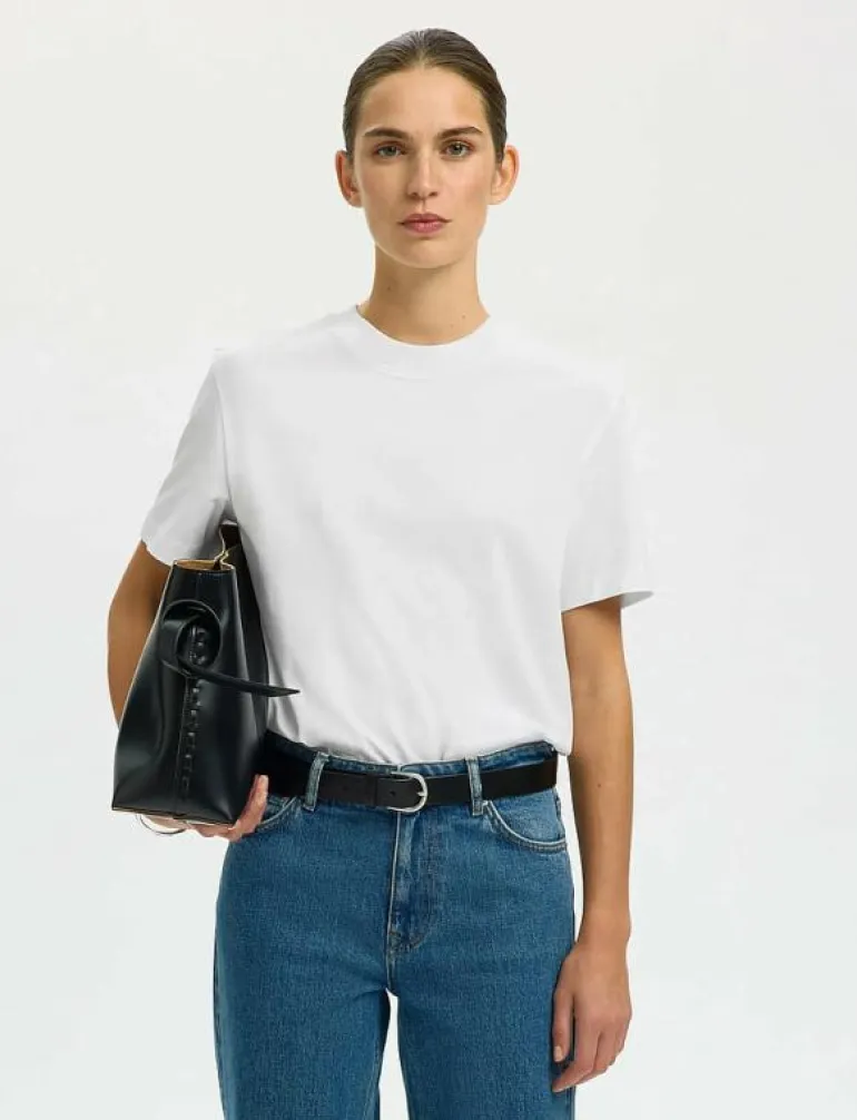 SLFRELAX COLWOMAN SS MOCK NECK TEE NOOS - T-shirts
