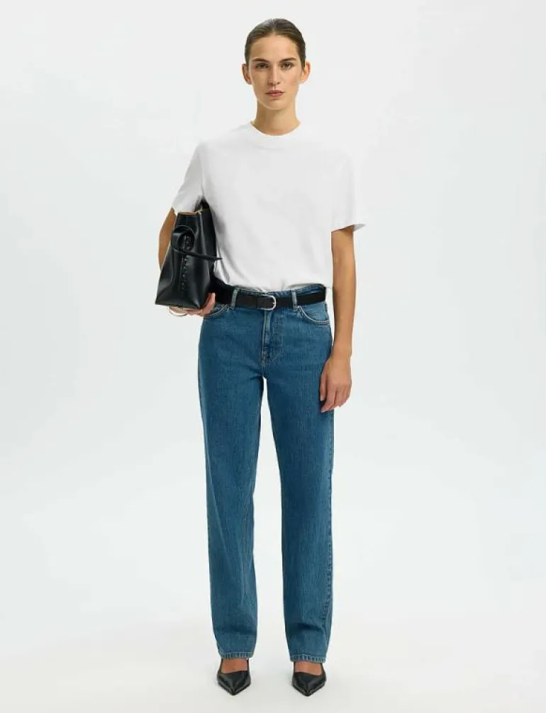 SLFRELAX COLWOMAN SS MOCK NECK TEE NOOS - T-shirts