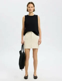 SLFUNA HW SHORT DENIM SKIRT - Korta kjolar