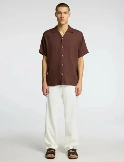 SLH220-LOOSE BRODY LINEN BLD PANT NOOS - Linnebyxor