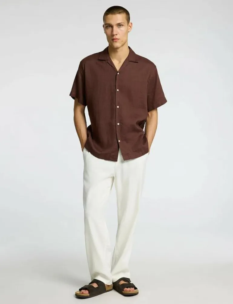 SLH220-LOOSE BRODY LINEN BLD PANT NOOS - Linnebyxor