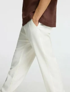 SLH220-LOOSE BRODY LINEN BLD PANT NOOS - Linnebyxor