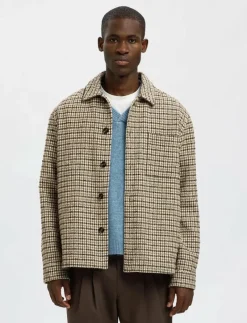 SLHREGARI WOOL BLEND NF UNDYED OVERSHIRT - Jackor & rockar
