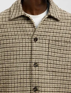 SLHREGARI WOOL BLEND NF UNDYED OVERSHIRT - Jackor & rockar