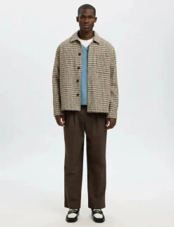 SLHREGARI WOOL BLEND NF UNDYED OVERSHIRT - Jackor & rockar
