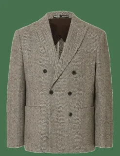 SLHREG-MORRIS HBONE WOOL BLEND DB BLZ - Dubbelknäppta kavajer