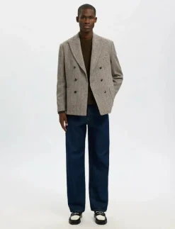 SLHREG-MORRIS HBONE WOOL BLEND DB BLZ - Dubbelknäppta kavajer