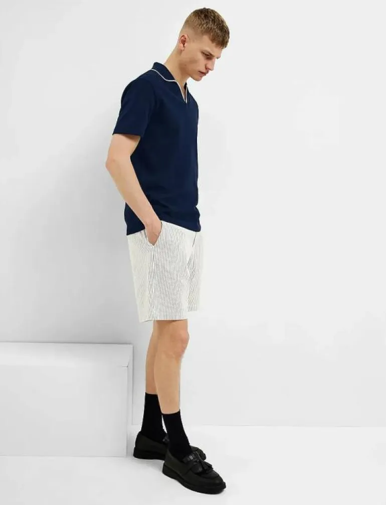 SLHREGULAR-KARL SEERSUCKER SHORTS NOOS - Casual shorts