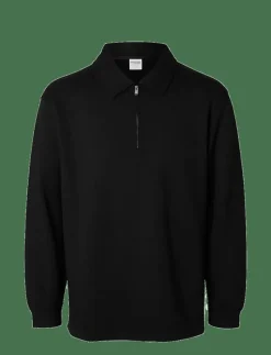 SLHRELAX-EMANUEL SOFT POLO ZIP SWEAT EX - Långärmade pikéer