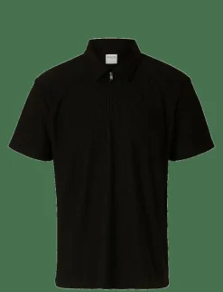 SLHRELAX-PLISSE HALF ZIP SS POLO EX - Kortärmade pikéer