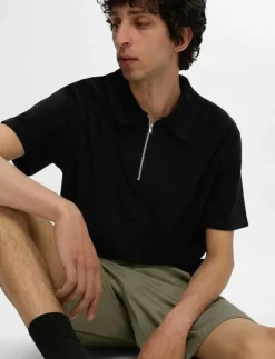 SLHRELAX-TERRY SS ZIP POLO EX - Kortärmade pikéer