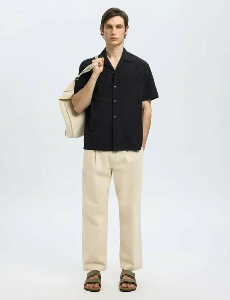 SLHRLXELI EMB SS SHIRT - Kortärmade