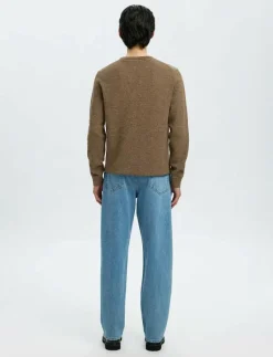 SLHROSS LS KNIT STRUCTURE CREW NECK NOOS - Rundhalsad