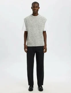 SLH196-STRAIGHT TERRY WOOL BLND PNT NOOS - Casual byxor