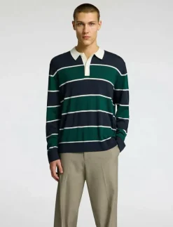 SLHTRAY LS KNIT MERINO RELAXED POLO - Långärmade pikéer