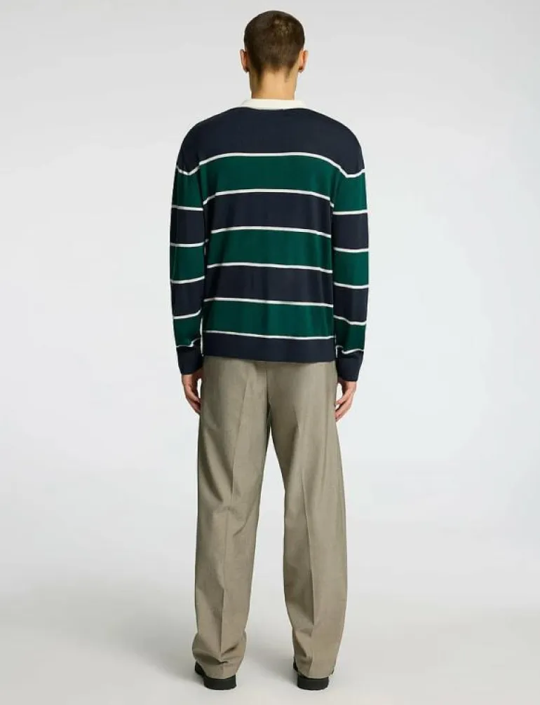 SLHTRAY LS KNIT MERINO RELAXED POLO - Långärmade pikéer