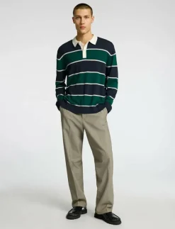 SLHTRAY LS KNIT MERINO RELAXED POLO - Långärmade pikéer