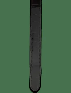 Slide-Buckle Croc-Embossed Leather Belt - Skärp