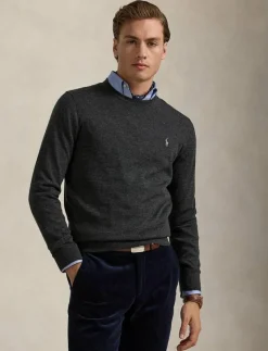Slim Fit Washable Wool Crewneck Sweater - Rundhalsad