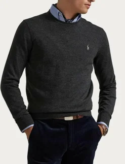 Slim Fit Washable Wool Crewneck Sweater - Rundhalsad