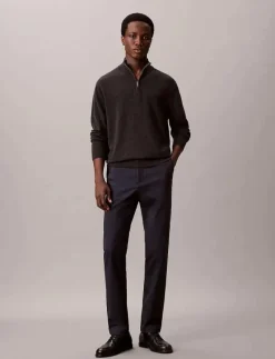 SLIM SATEEN CHINO TROUSER - Chinos