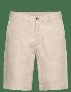 Slim-fit 100% linen bermuda shorts - Linneshorts