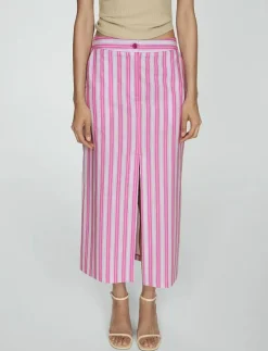 Slit striped skirt - Midi kjolar